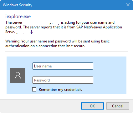 2470262 - Windows Security logon pop-up | SAP Knowledge Base Article