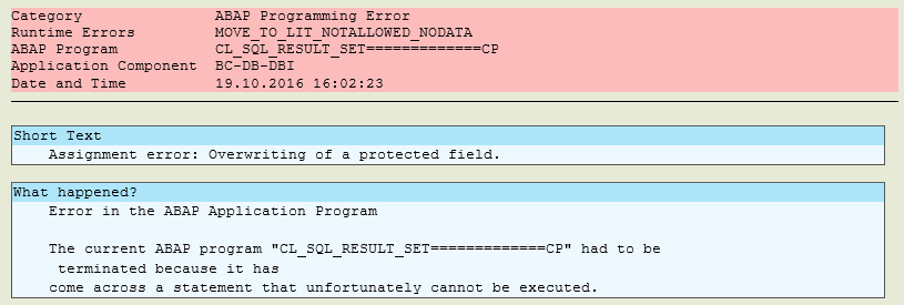 assignment error overwriting of a protected field