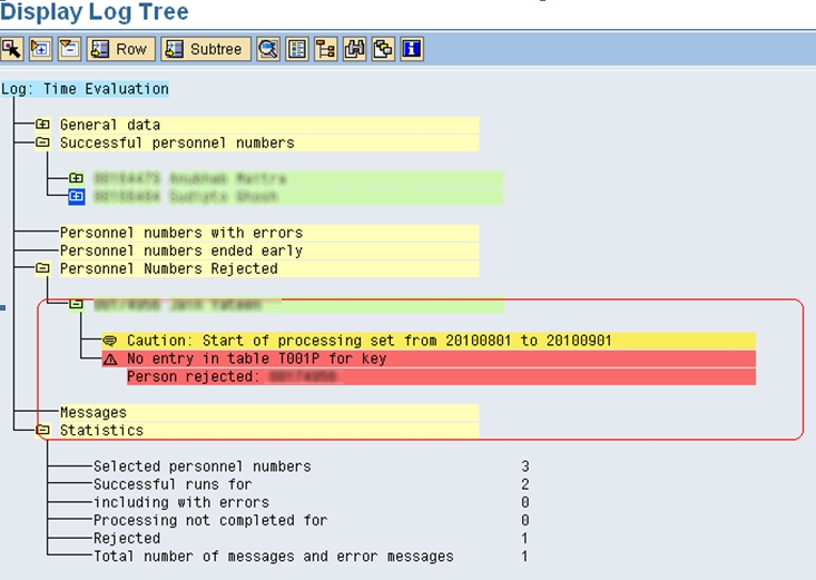 Display Log Tree