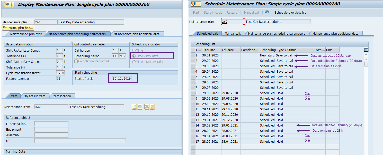 Sap Maintenance Plan Scheduling Period