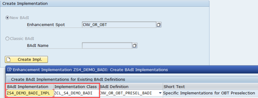 Provide name for BAdI implementation