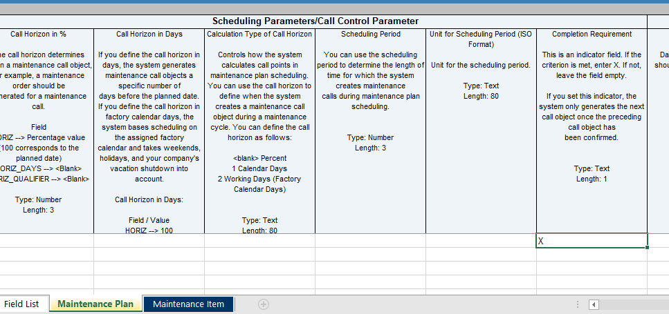 Maintenance Plan