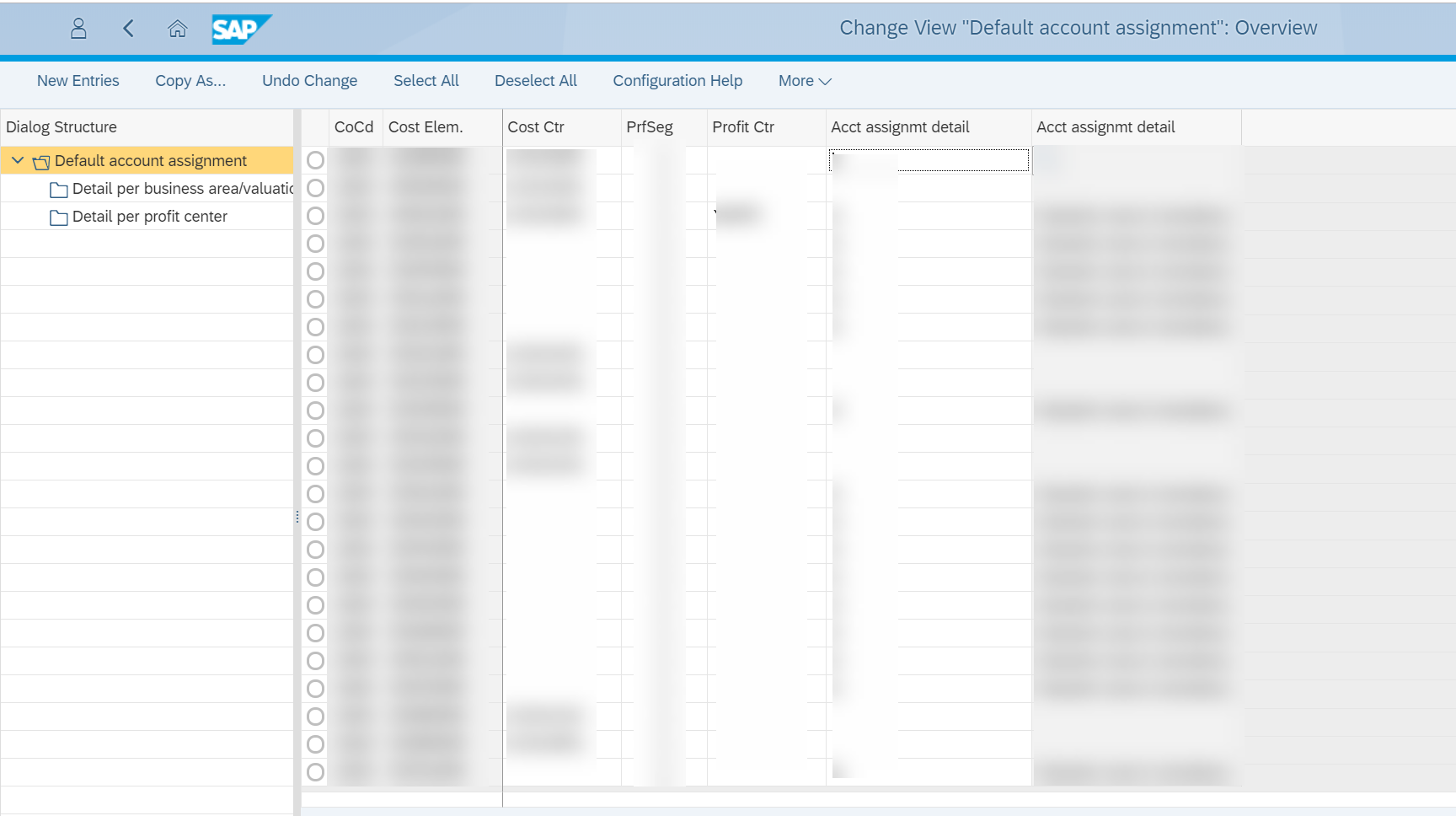 is not an account assignment element