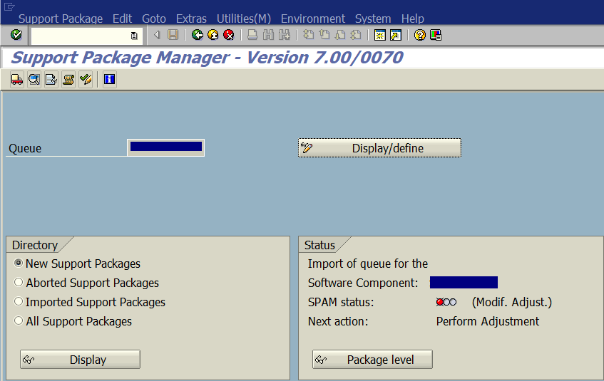 sap spam perform adjustment