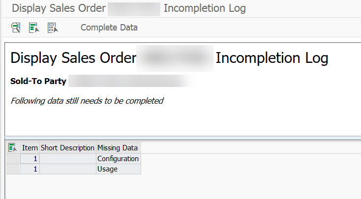 Incompletion log