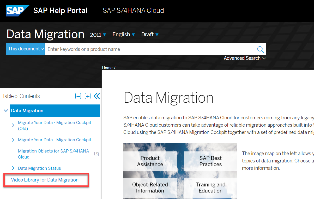 Video Library for Data Migration