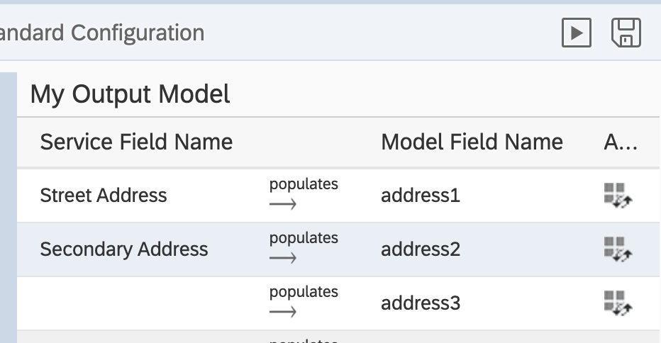standard configuration for address validation