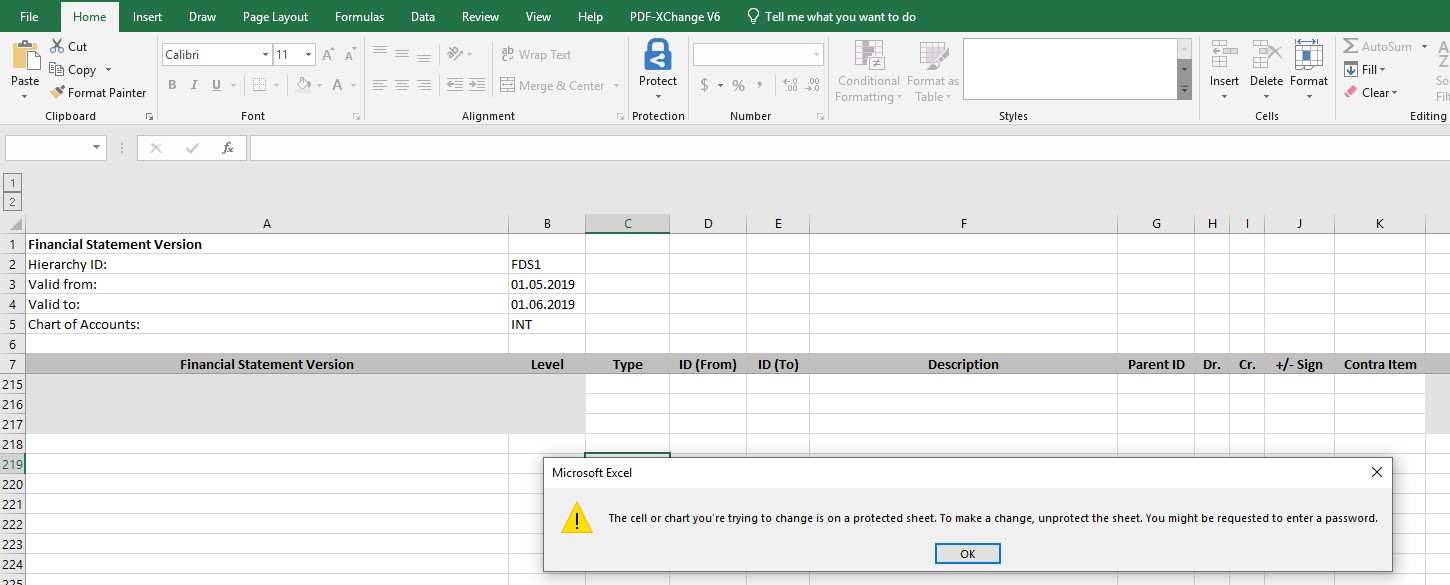 Template excel - Error