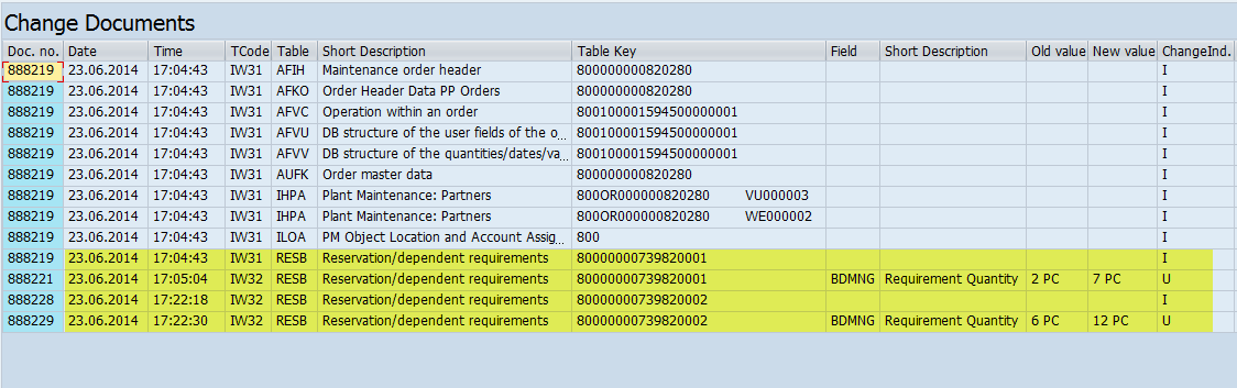 2033549 - How to identify component changes from order change log | SAP ...