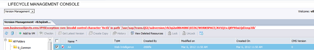 svn: Invalid control character '0x1b'