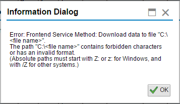 Information Dialog