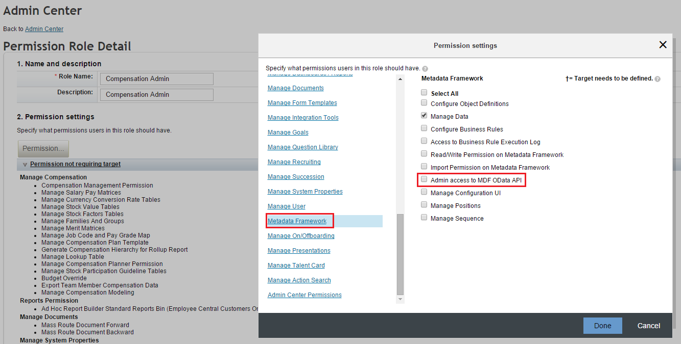 2285654 - User receiving error OData API permission is required when setting targets f