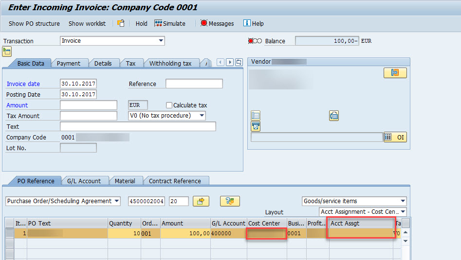 sap miro multiple account assignment