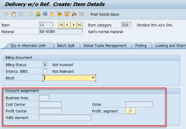 tcode for co account assignment object