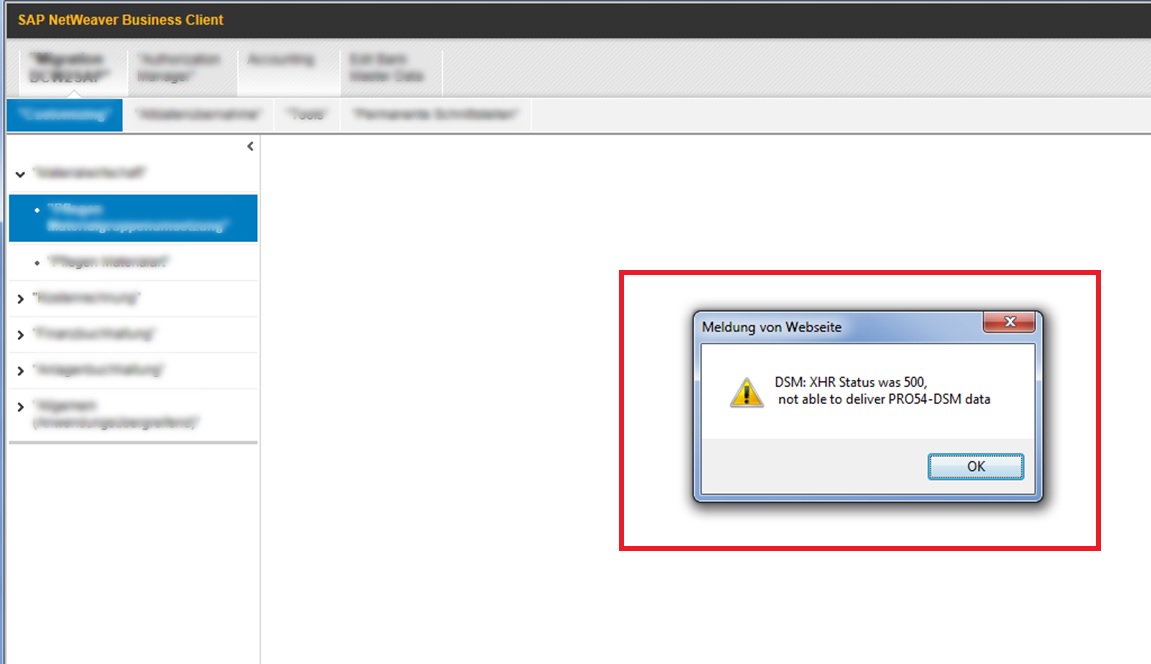 Error message
