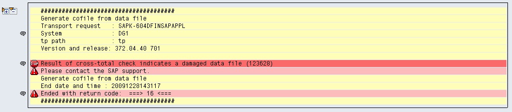 Damaged Data File example