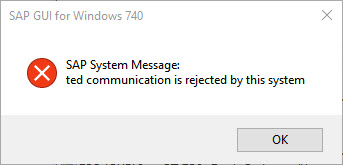 ted communication is rejected by this system