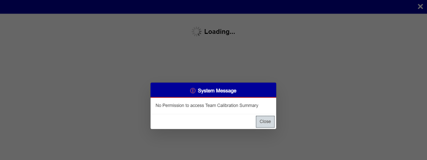 No Permission to access Team Calibration Summary tile.png