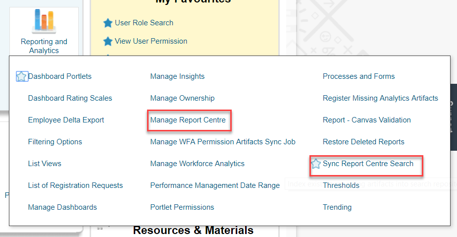 Manage & Sync Report Centre functions.png