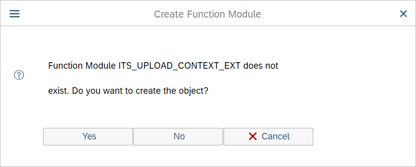 Function module does not exist - Error Message