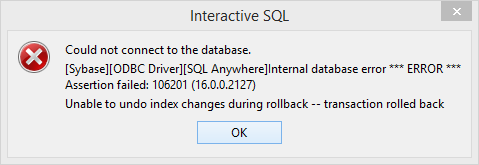 2264330 - SQL Anywhere server asserts and returns 200112 Failed to undo index delete and 106201 Unable to undo index changes duri